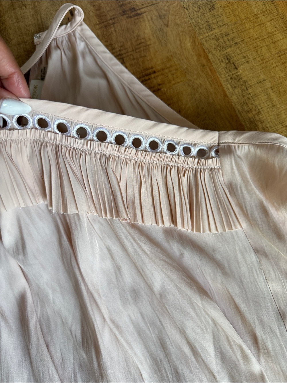RAMY Brook exclusive Jennie Blush Pink Halter Ruffle Sleeveless tank Top NWT NEW - Picture 3 of 6